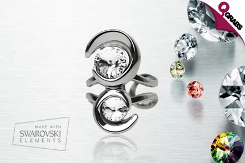 From QR69, Shimmer with Your Choice of Duo Ring made with Swarovski Elements! (Up to QR995 Value)